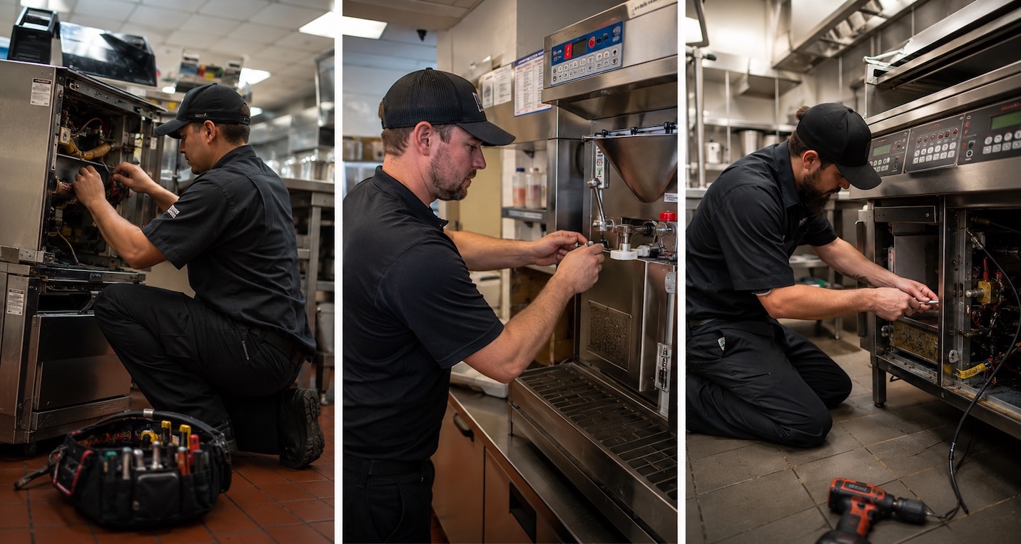 Rapid Restaurant Repair technicians servicing kitchen equipment